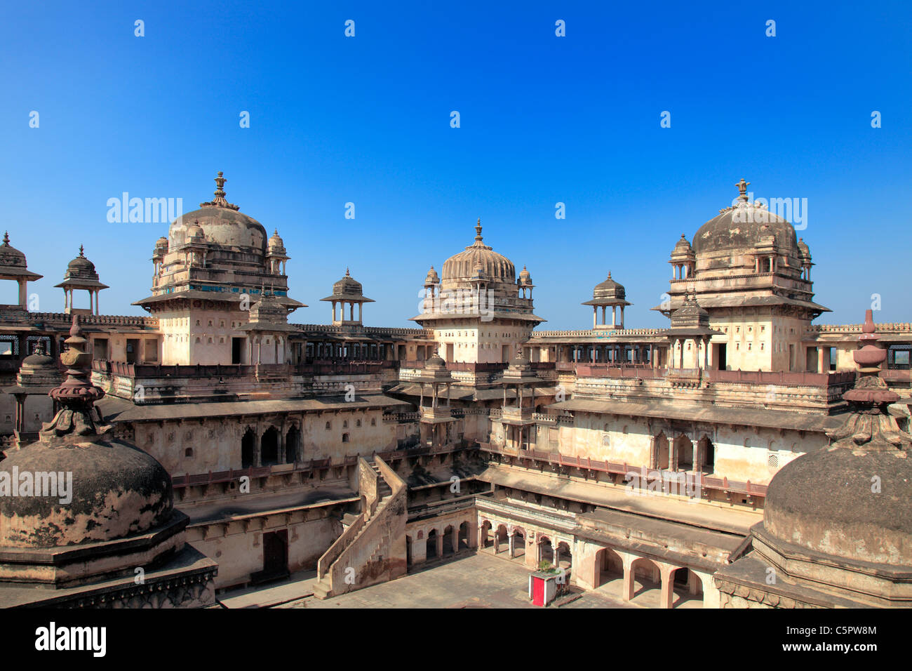 Jehangir Mahal Palace, Orcha, Madhya Pradesh, Indien Stockfoto