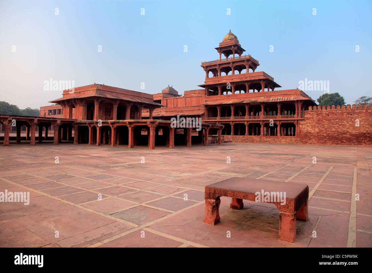 Diwan-i-Khas, Akbars Palast (1569-1572), UNESCO-Weltkulturerbe Fatehpur Sikri, Indien Stockfoto