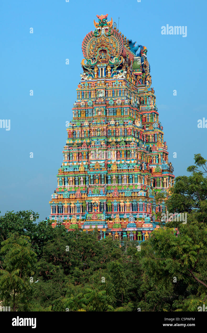 Meenakshi Amman Tempel, Madurai, Tamil Nadu, Indien Stockfoto