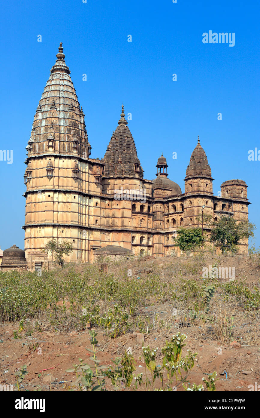 Chhatturbhuj hindu-Tempel (Anfang 17. Jh.), Orchha, Staat Madhya Pradesh, Indien Stockfoto