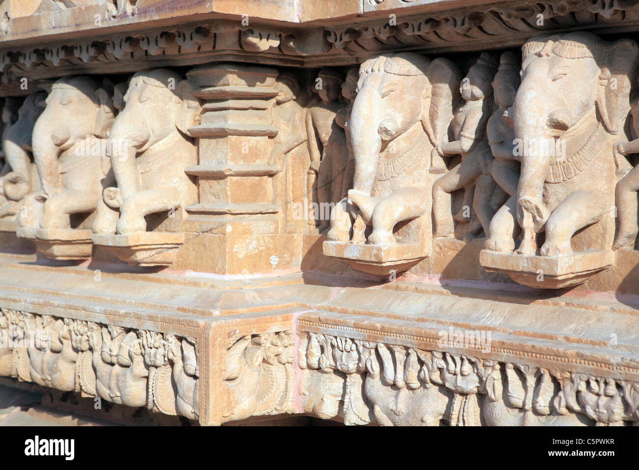 Hindu-Tempel (9.-11. Jh.), westliche Gruppe, UNESCO-Weltkulturerbe, Khajuraho, Indien Stockfoto