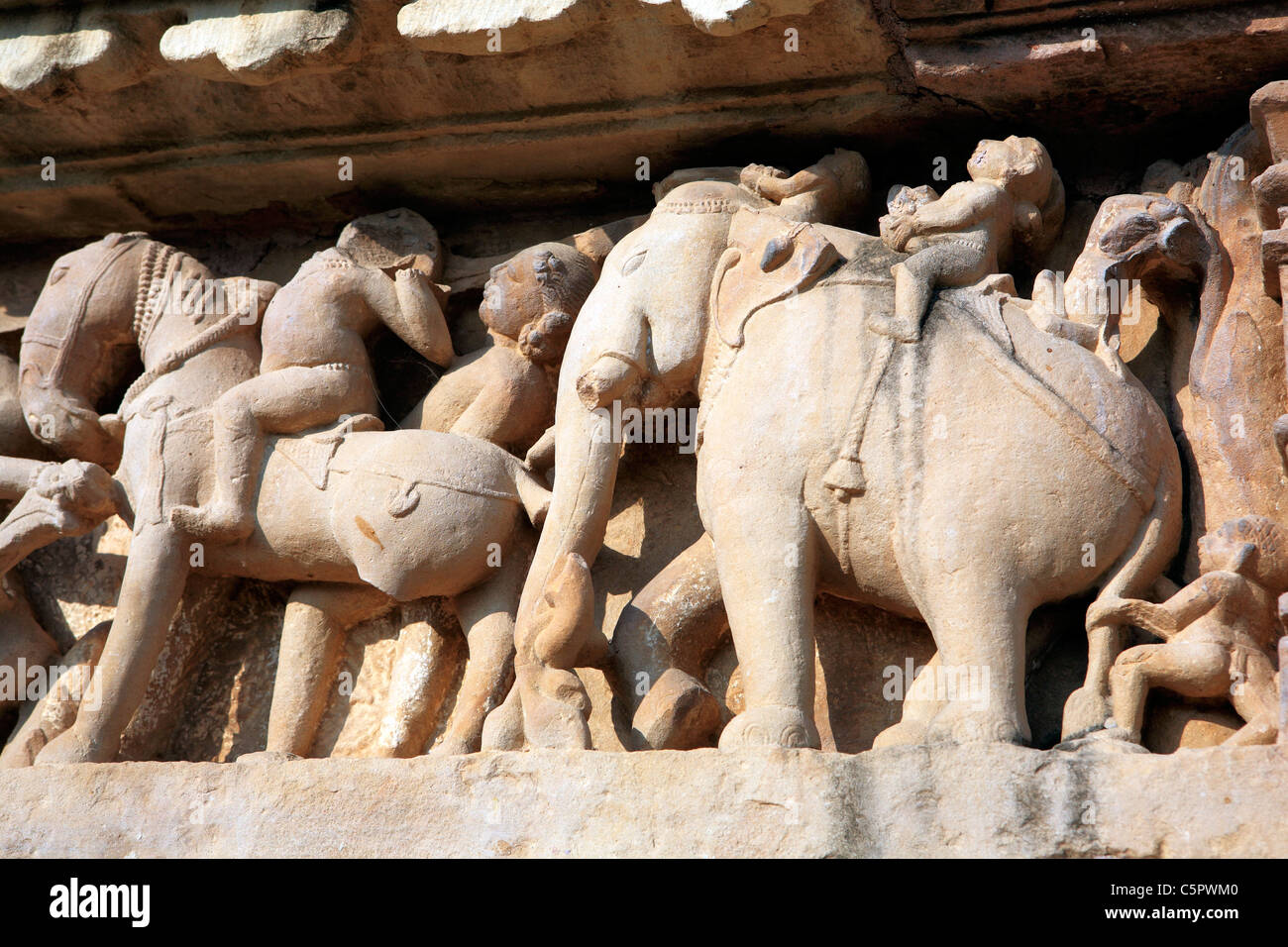 Hindu-Tempel (9.-11. Jh.), westliche Gruppe, UNESCO-Weltkulturerbe, Khajuraho, Indien Stockfoto