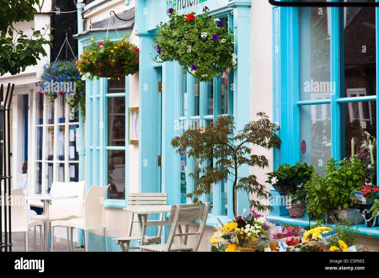 Blick auf ein Blumengeschäft, Canterbury, UK Stockfoto