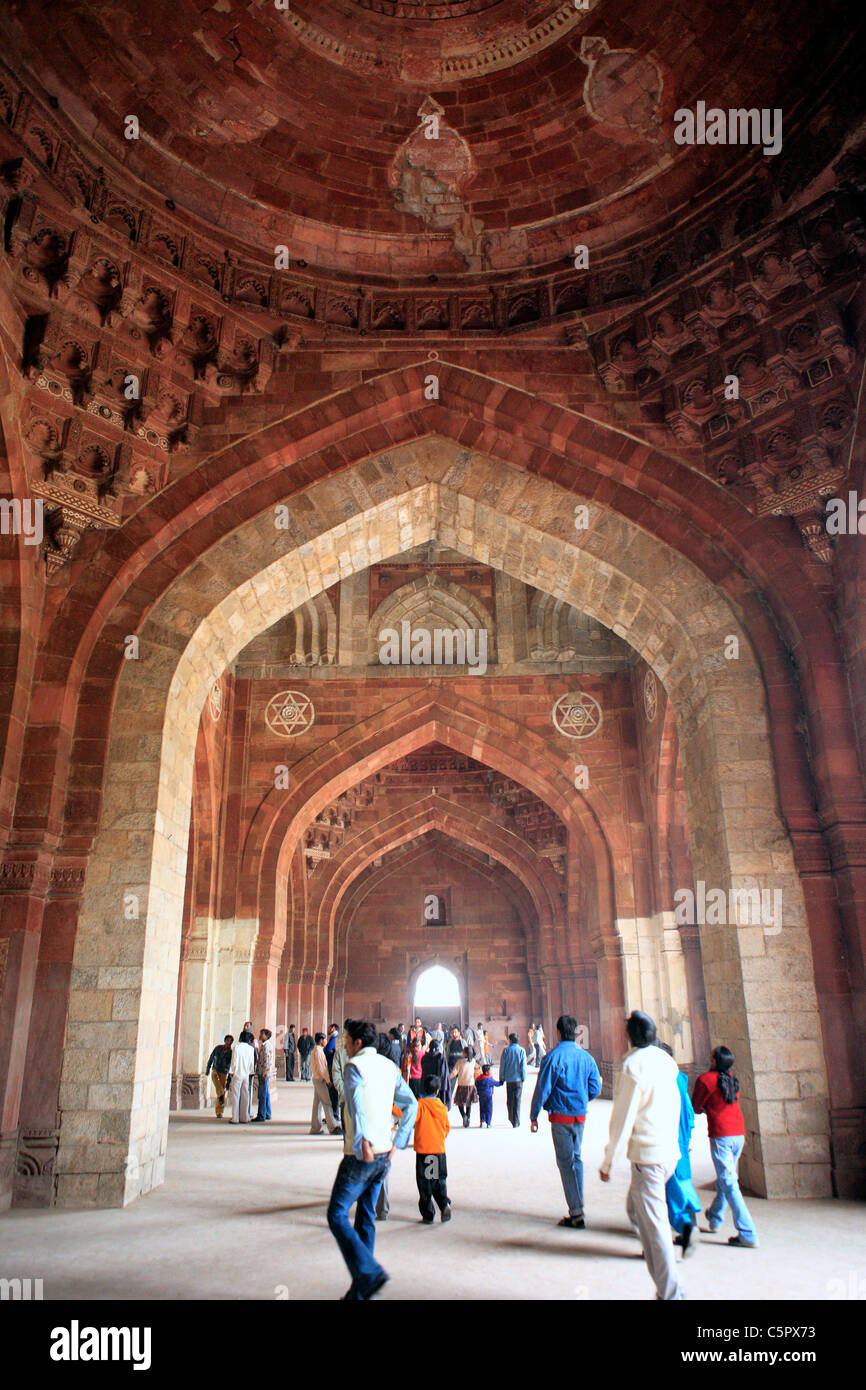 Purana Qila, Qila-ich Kuhna Moschee (1550), Delhi, Indien Stockfoto