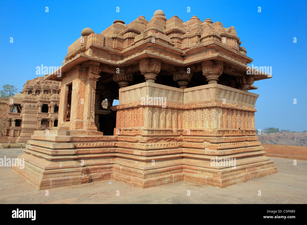 Fort, Sasbahu hindu-Tempel (1093), Gwalior, Indien Stockfoto