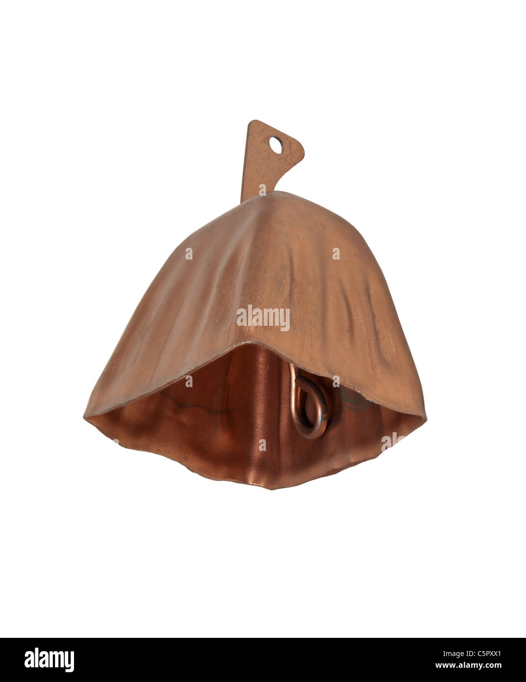 Kuhglocke Messing mit vier Ecken und Halter Bar - Pfad enthalten Stockfoto