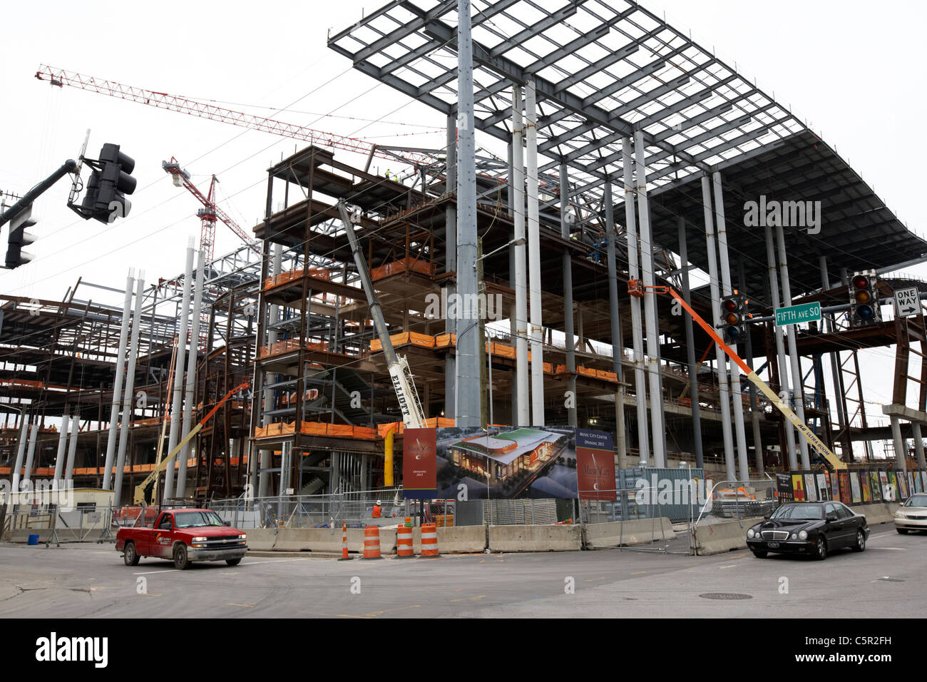 Bau der neuen Musik Innenstadt im Gange in Nashville Tennessee USA Stockfoto