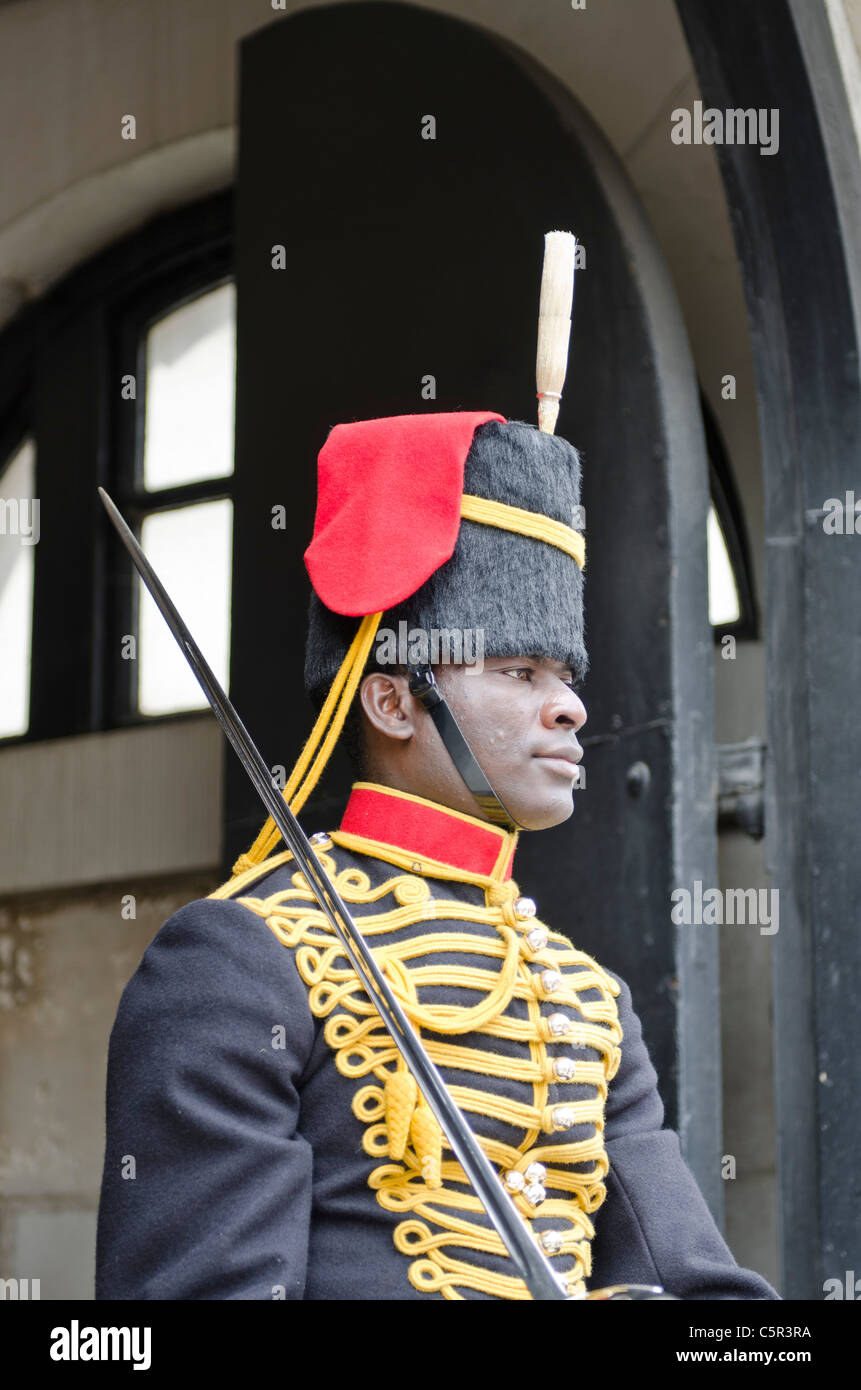 Des Königs Troop Royal Horse Artillery Horse Guards Whitehall London Uk Stockfoto