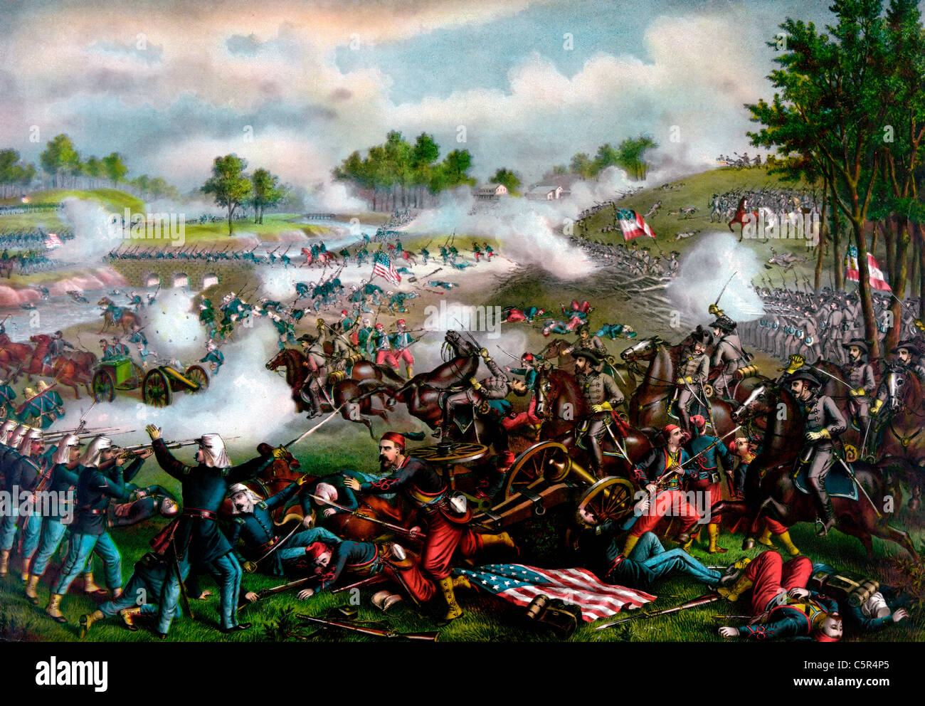 Schlacht des ersten Manassas (oder ersten am Bull Run) in USA Bürgerkrieg Stockfoto