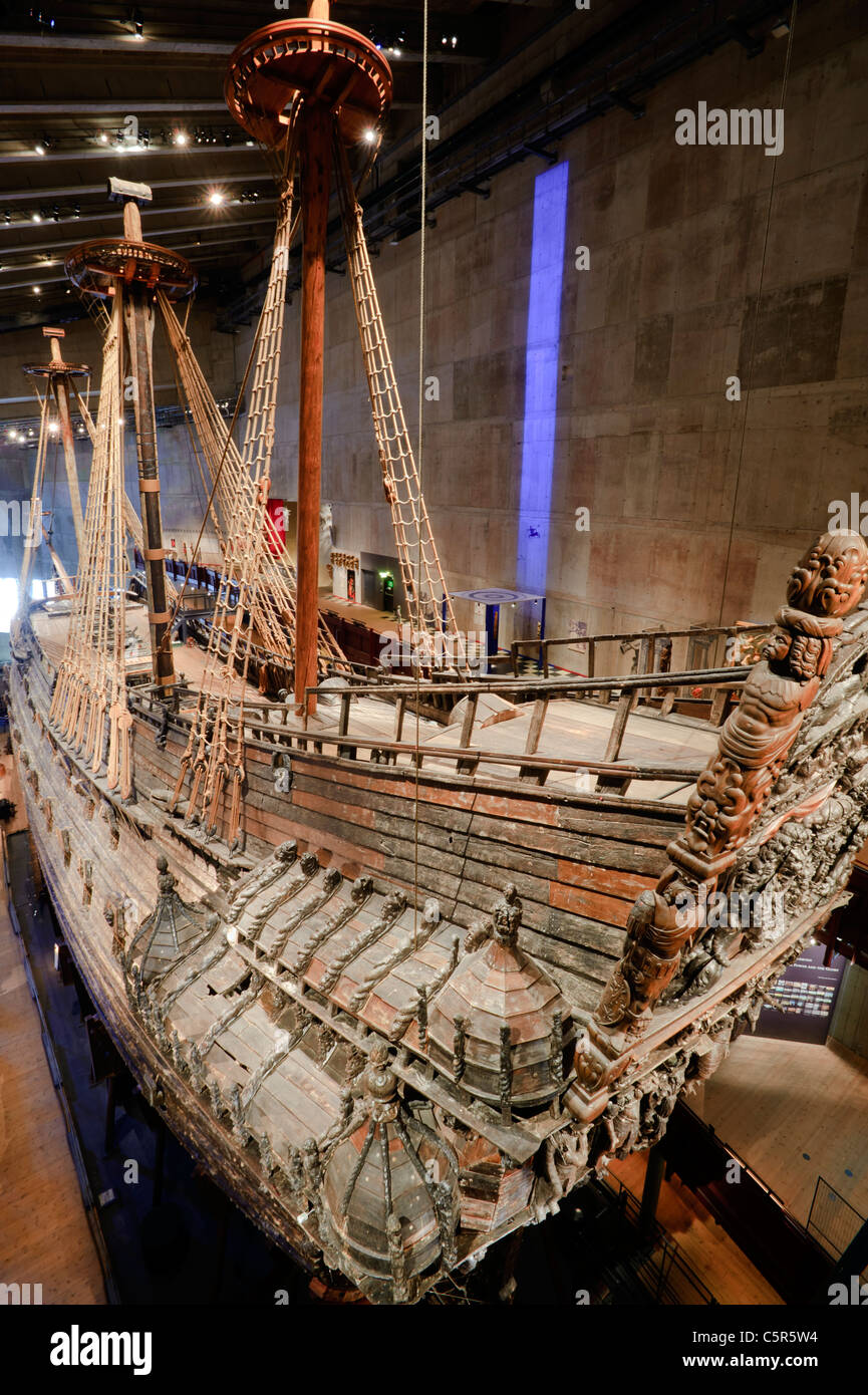 17. Jahrhundert königliche Kriegsschiff Vasa im ist es Museum in Stockholm geborgen Stockfoto