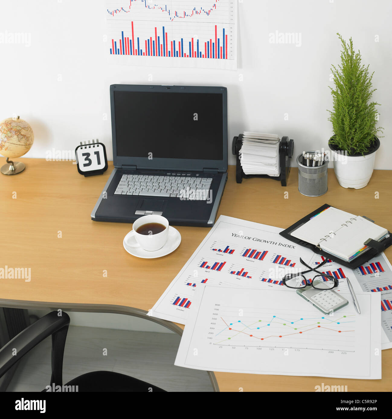 Büro-Schreibtisch Stockfoto