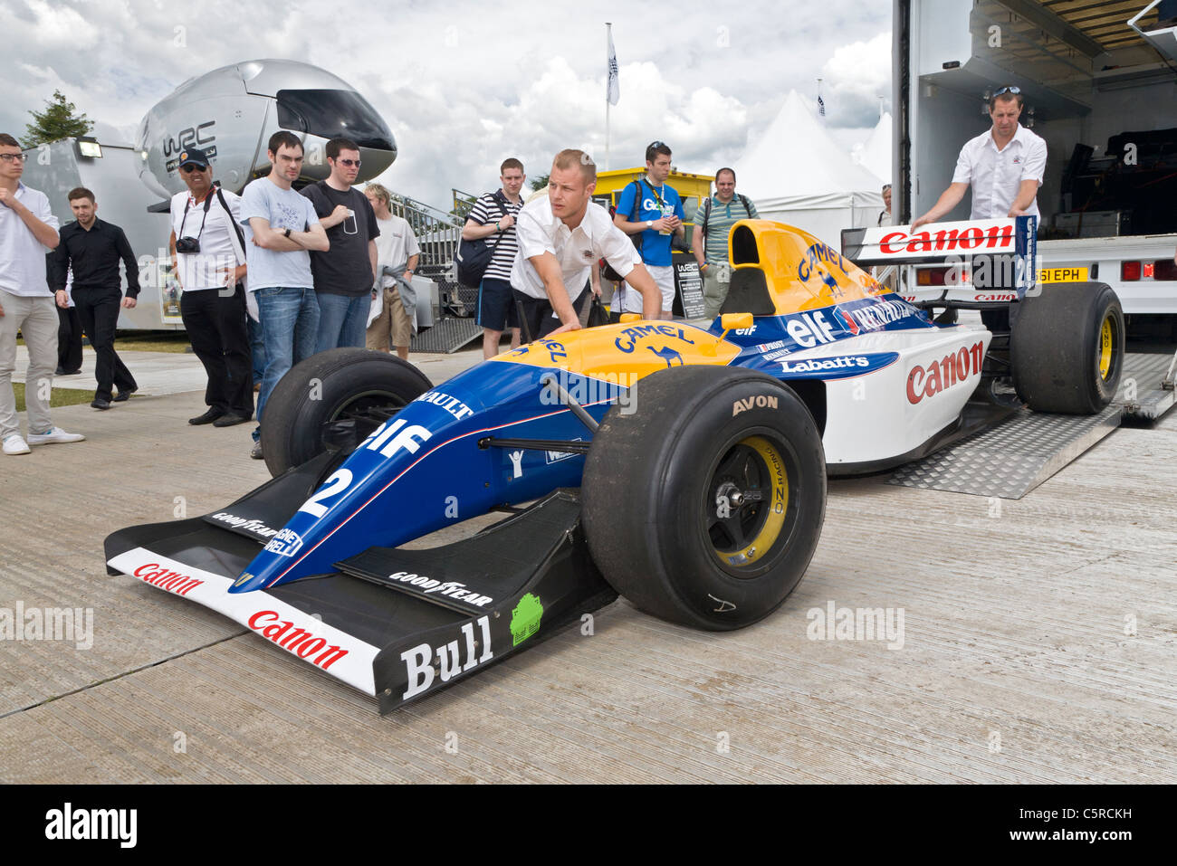 1992 Williams-Renault FW14B entladen wird auf dem Goodwood Festival of Speed, Sussex, England, UK Stockfoto