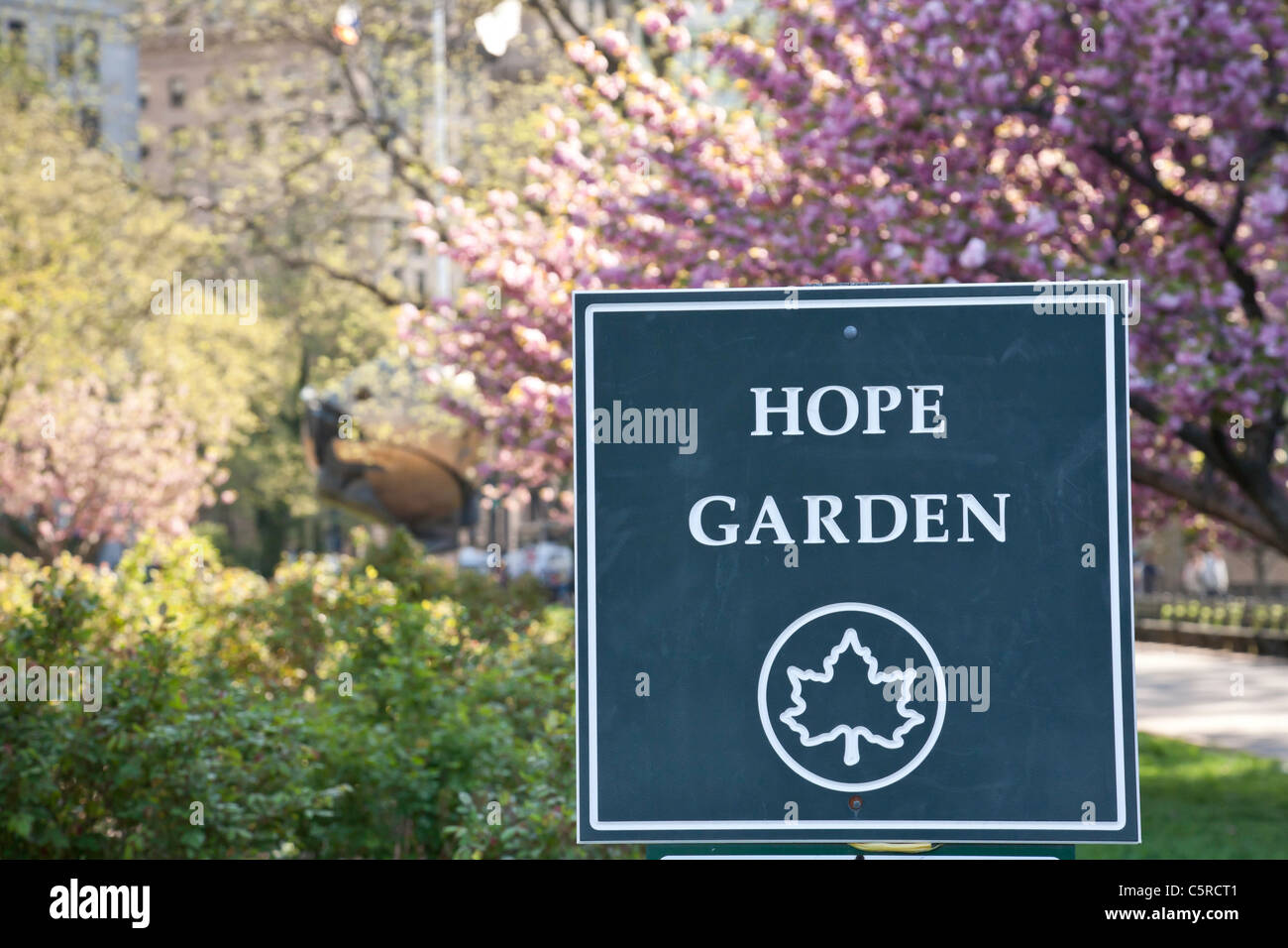 Jahrgang hoffen, Garten, Battery Park, NEW YORK CITY Stockfoto