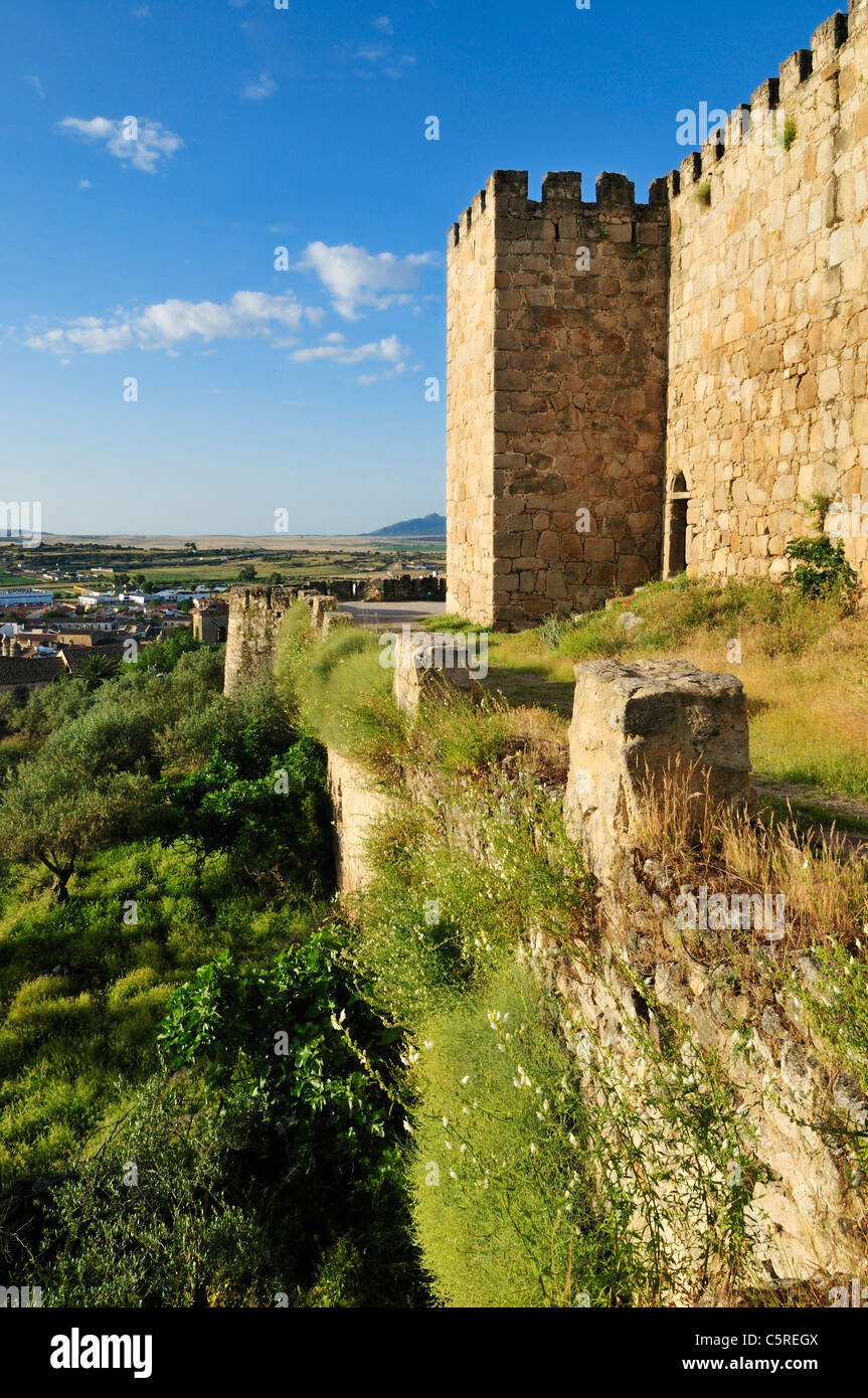 Europa, Spanien, Extremadura, Trujillo, Blick auf die historische Burg Stockfoto