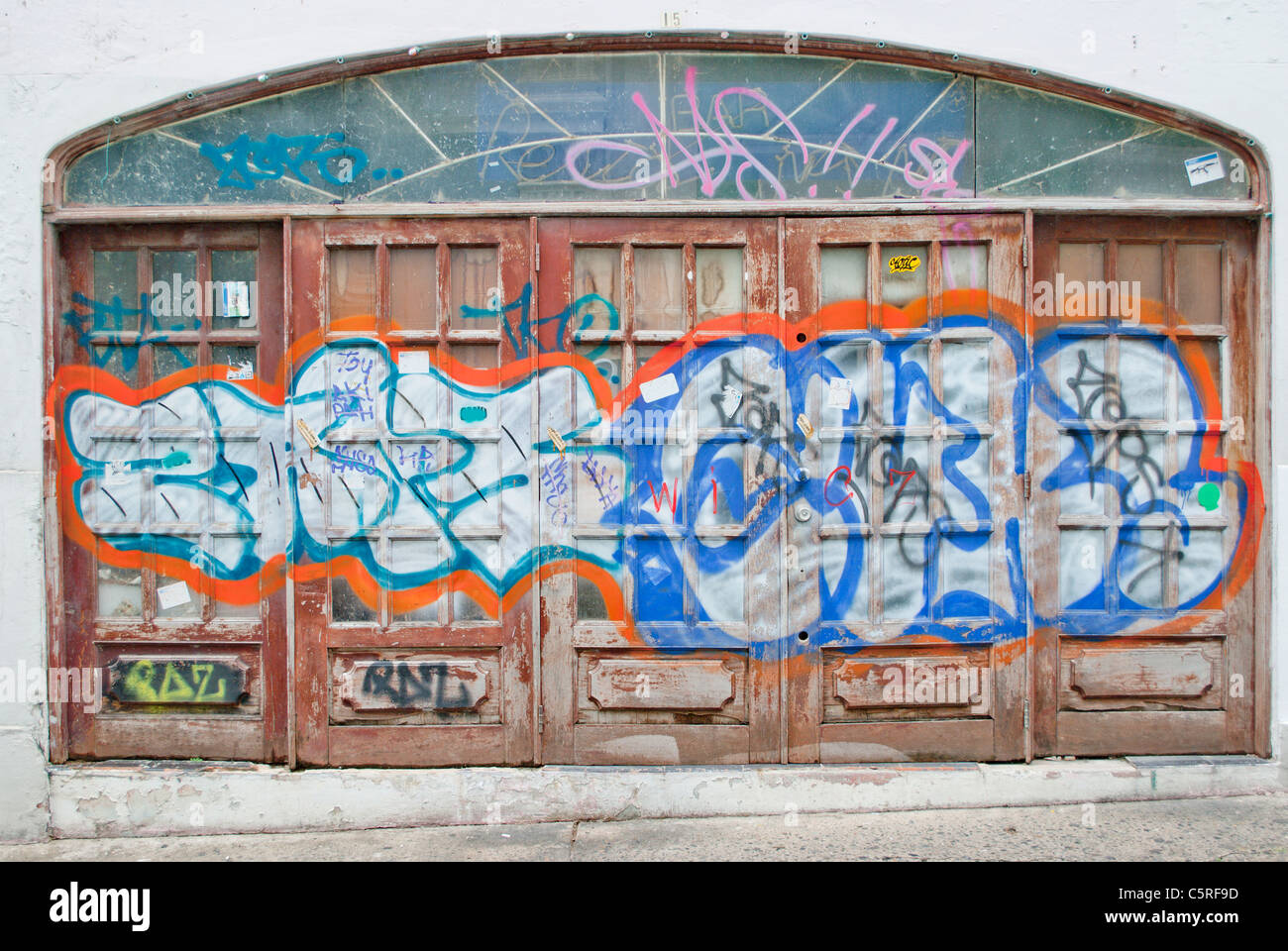 Graffiti auf den Straßen der Altstadt von San Juan. Stockfoto