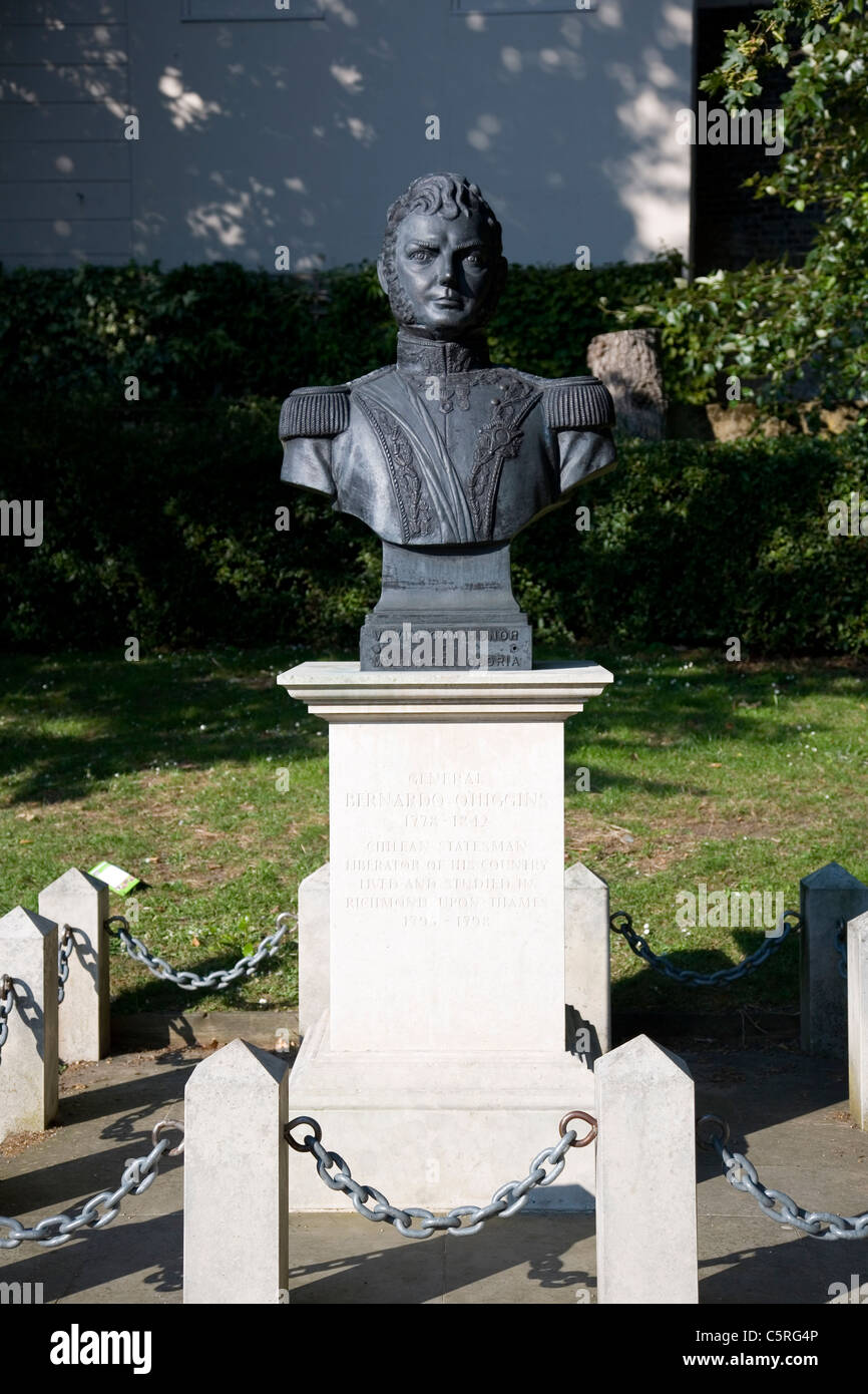Statue von genreal Bernardo O'Higgins in Richmond - London Stockfoto