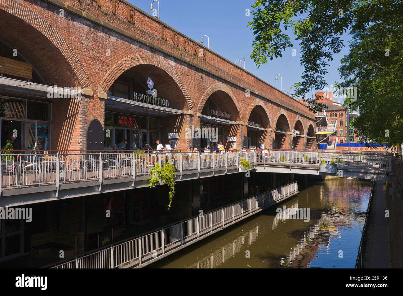 Deansgate Locks Bars und Restaurants, Manchester, England Stockfoto