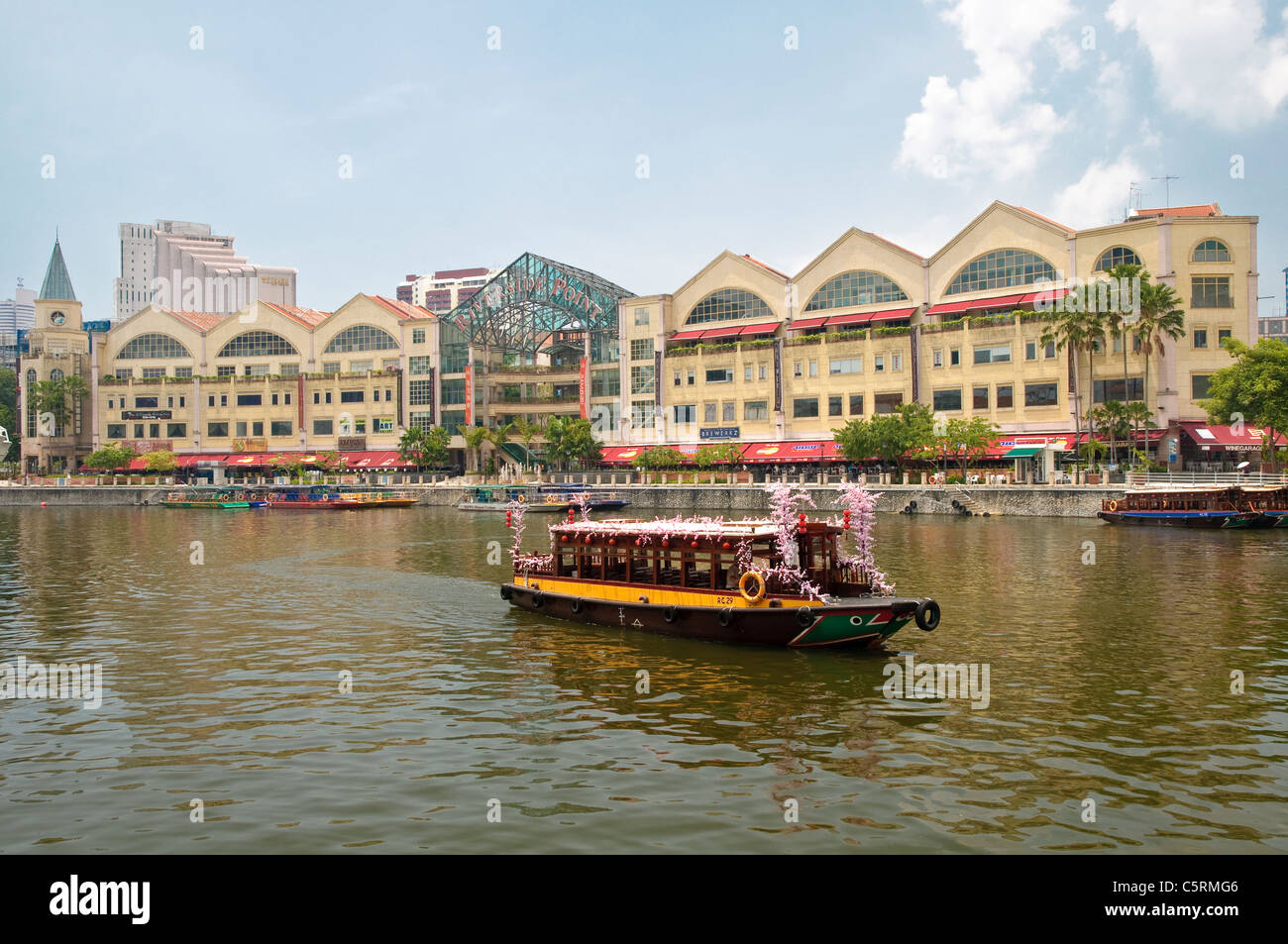 Boot Kreuzfahrt die Singapore River, Singapur, Südostasien, Asien Stockfoto