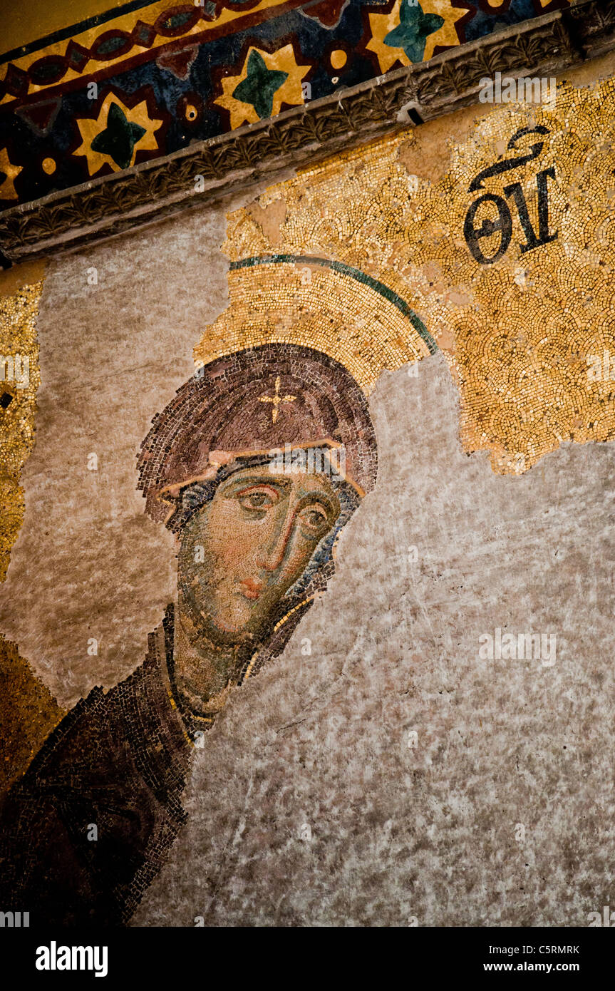 Mosiac der Jungfrau Maria, Ayasofya (Hagia Sophia) Kathedrale und Moschee, Istanbul, Türkei Stockfoto