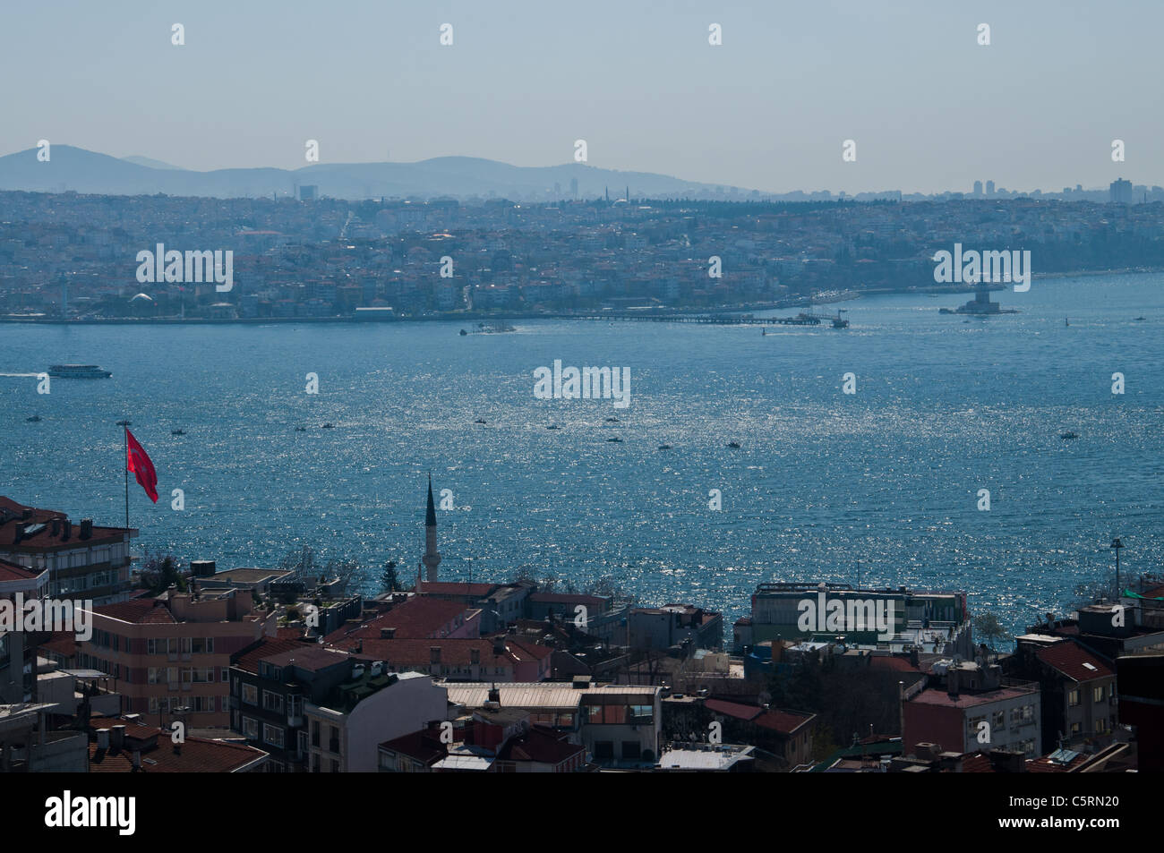 Blick über nach Asien von Europa, Istanbul, Türkei Stockfoto