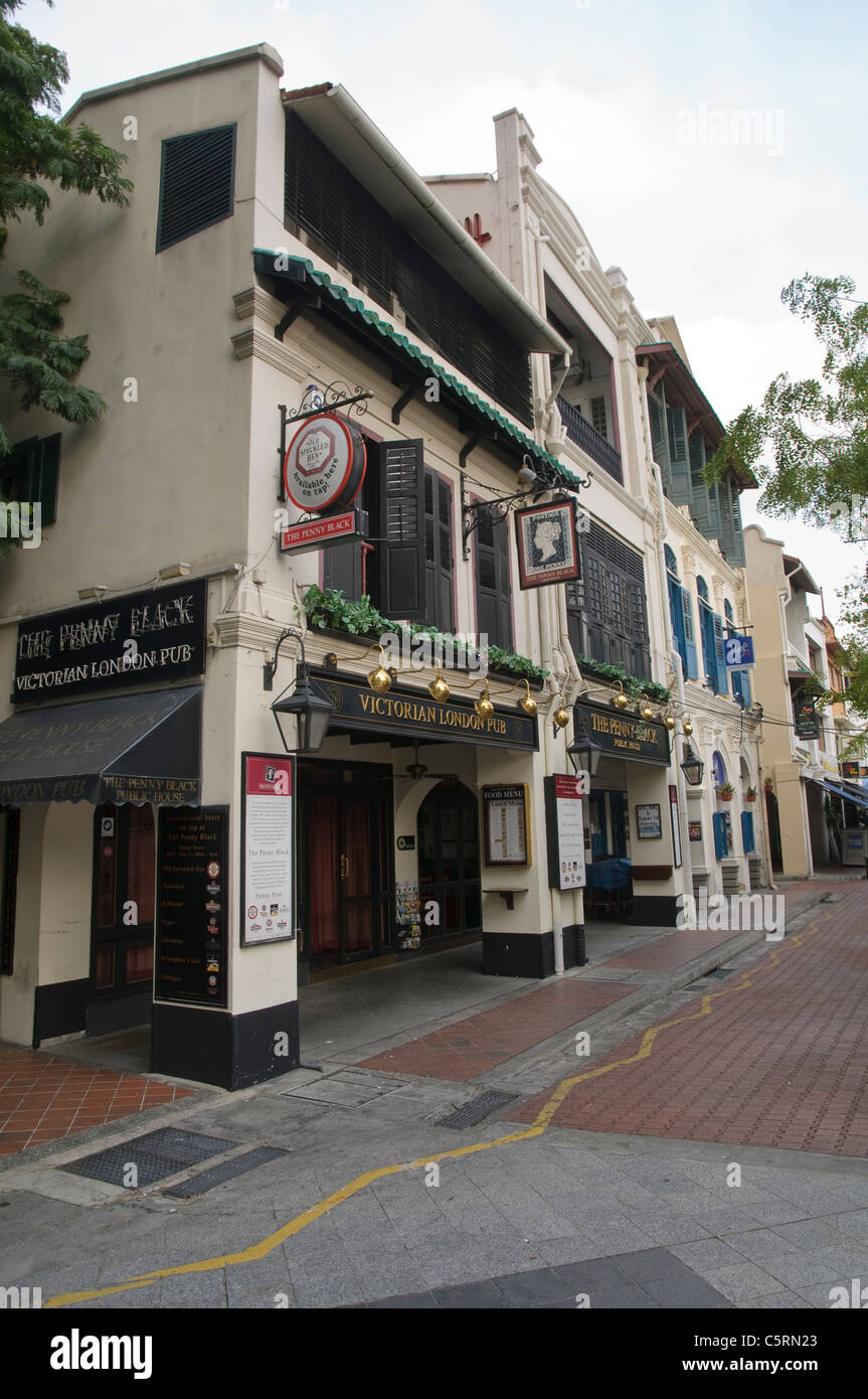 Restaurant am Boat Quay, Singapur, Südostasien, Asien Stockfoto