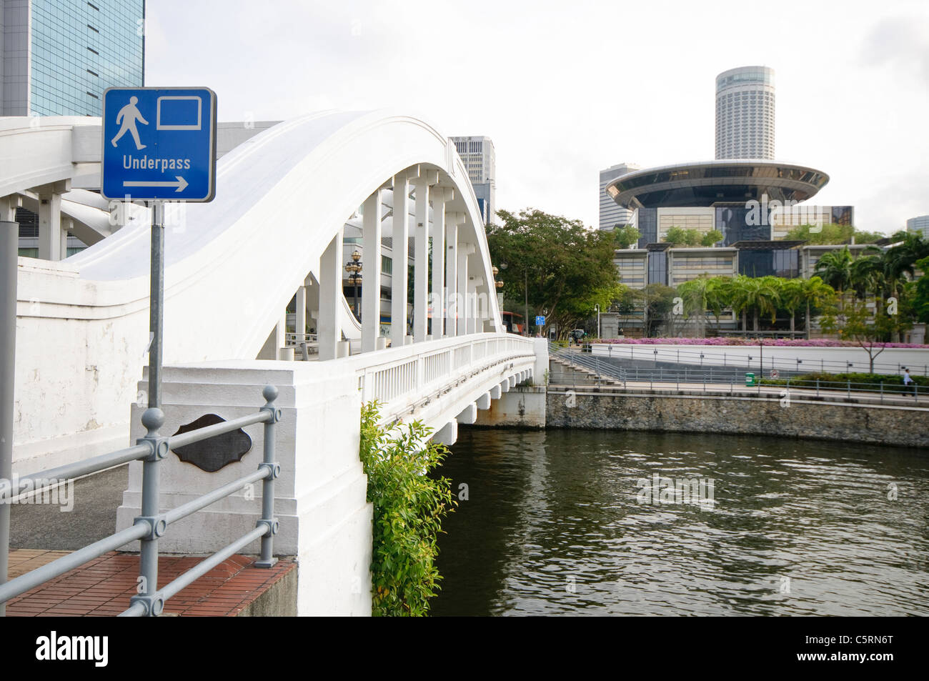 Elgin Bridge und dem neuen Parlament Gebäude am Singapore River, Singapur, Südostasien, Asien Stockfoto