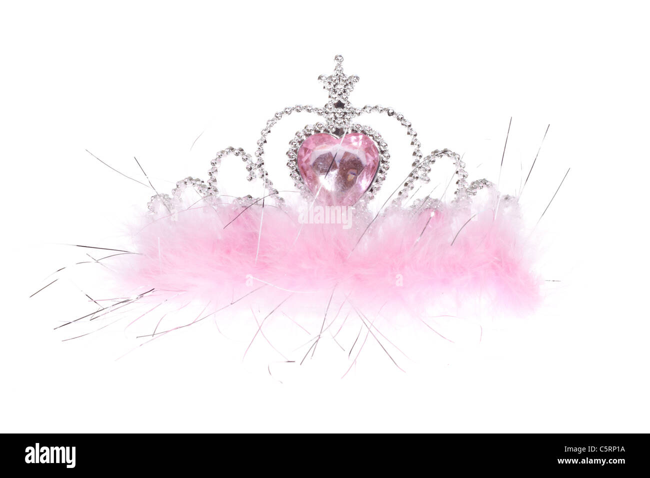 Silberne Krone, Foto auf weißem Hintergrund Stockfoto