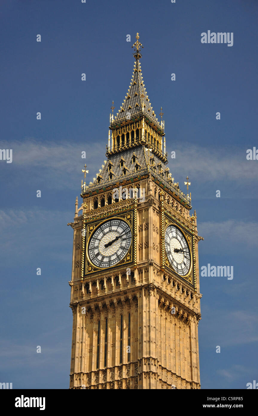 Big Ben Uhrturm, Houses of Parliament Square, Westminster, City of Westminster, Greater London, England, Vereinigtes Königreich Stockfoto