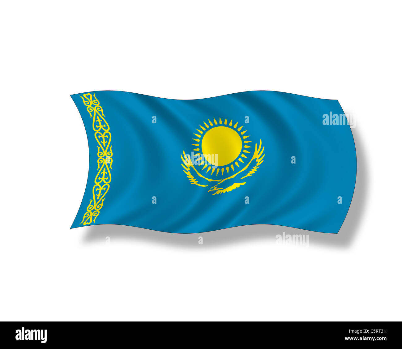 Abbildung, Fahne der Republik Kasachstan Stockfoto