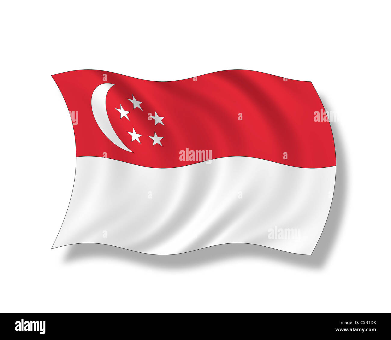 Abbildung, Flagge von Singapur Stockfoto