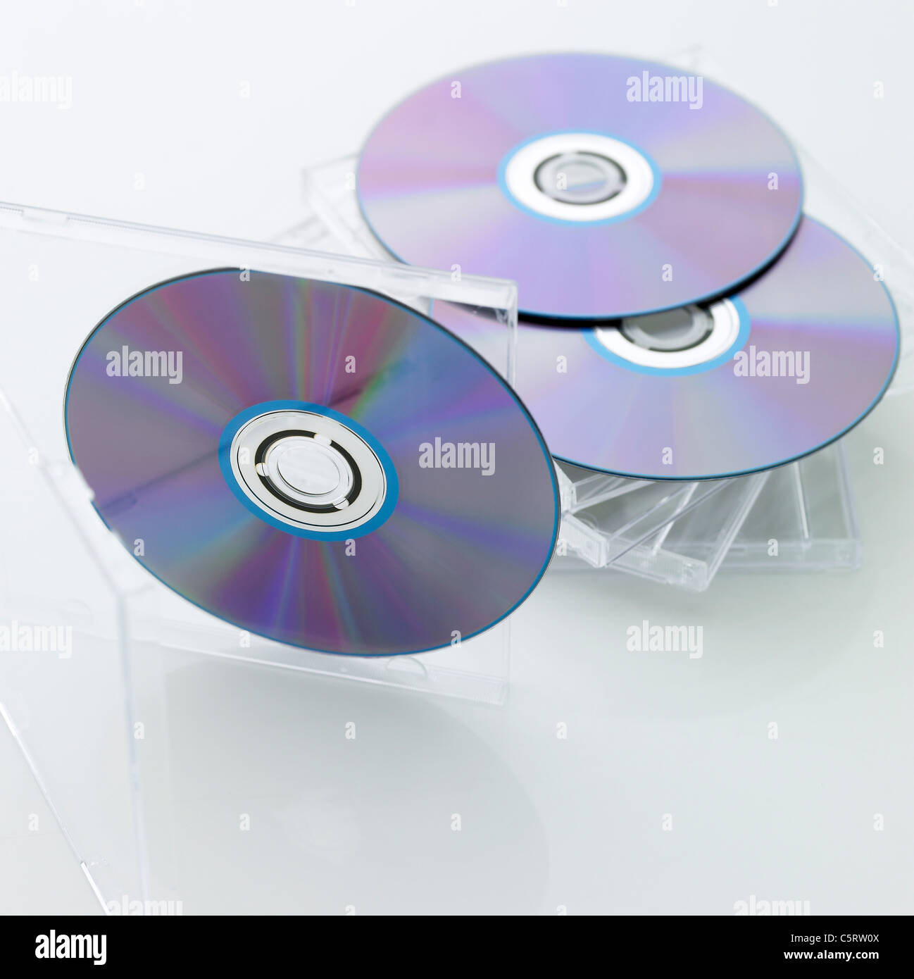 CDs und CD-Hülle Stockfoto