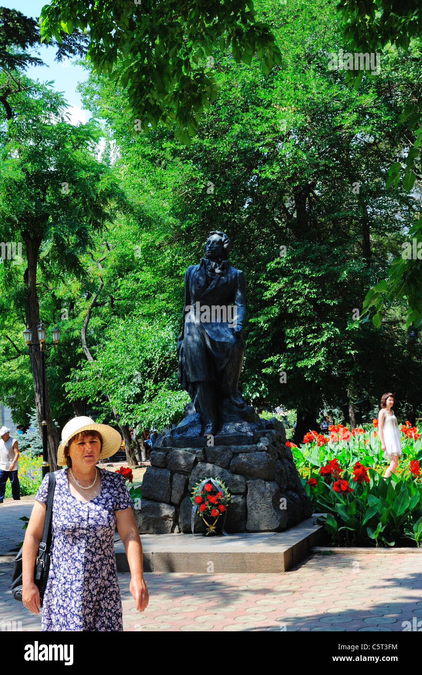 Puschkin-Statue im Stadtpark Feodossija, Krim, Ukraine Stockfoto