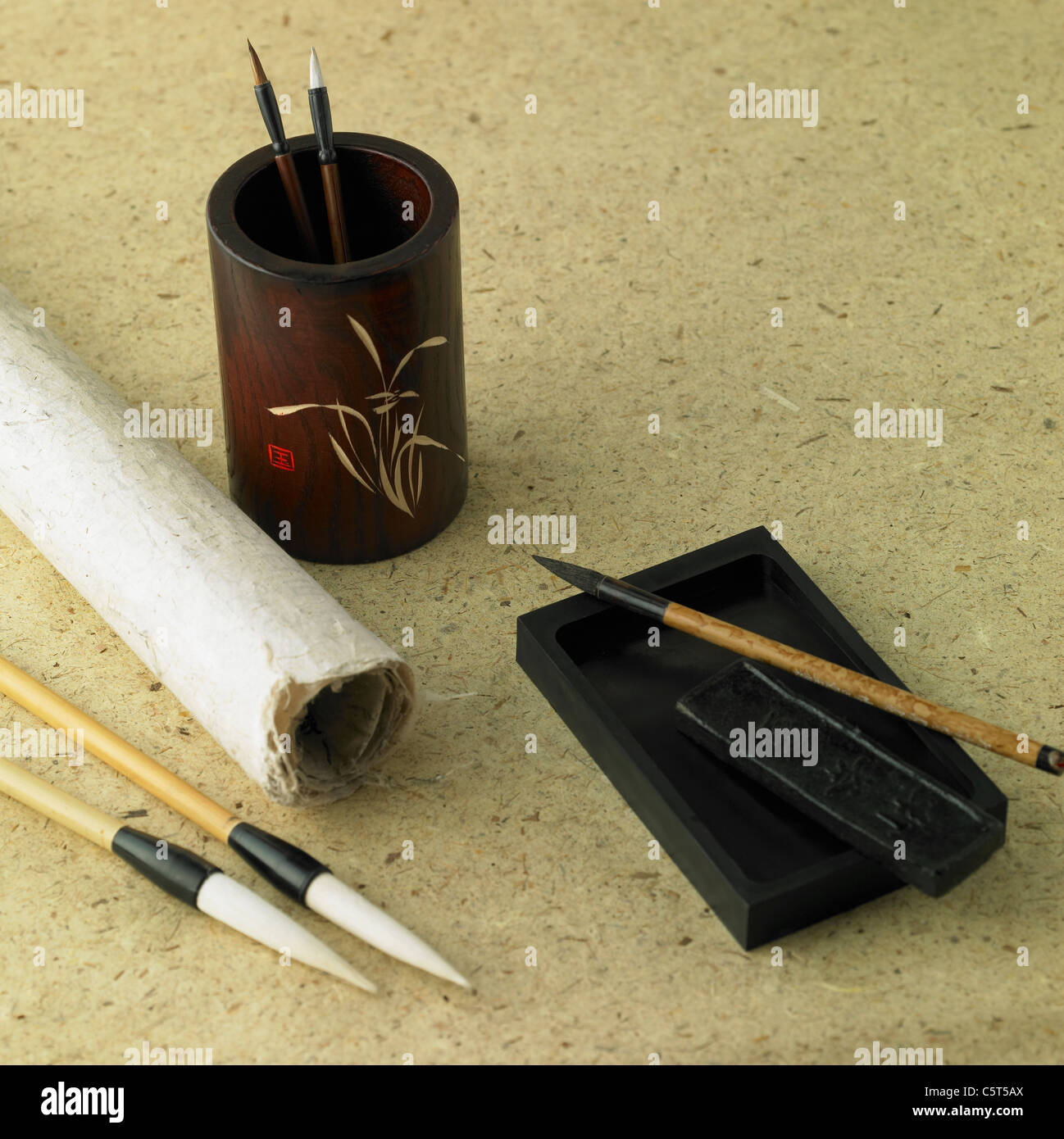 Koreanische traditionelle Kalligraphie Werkzeuge Stockfoto