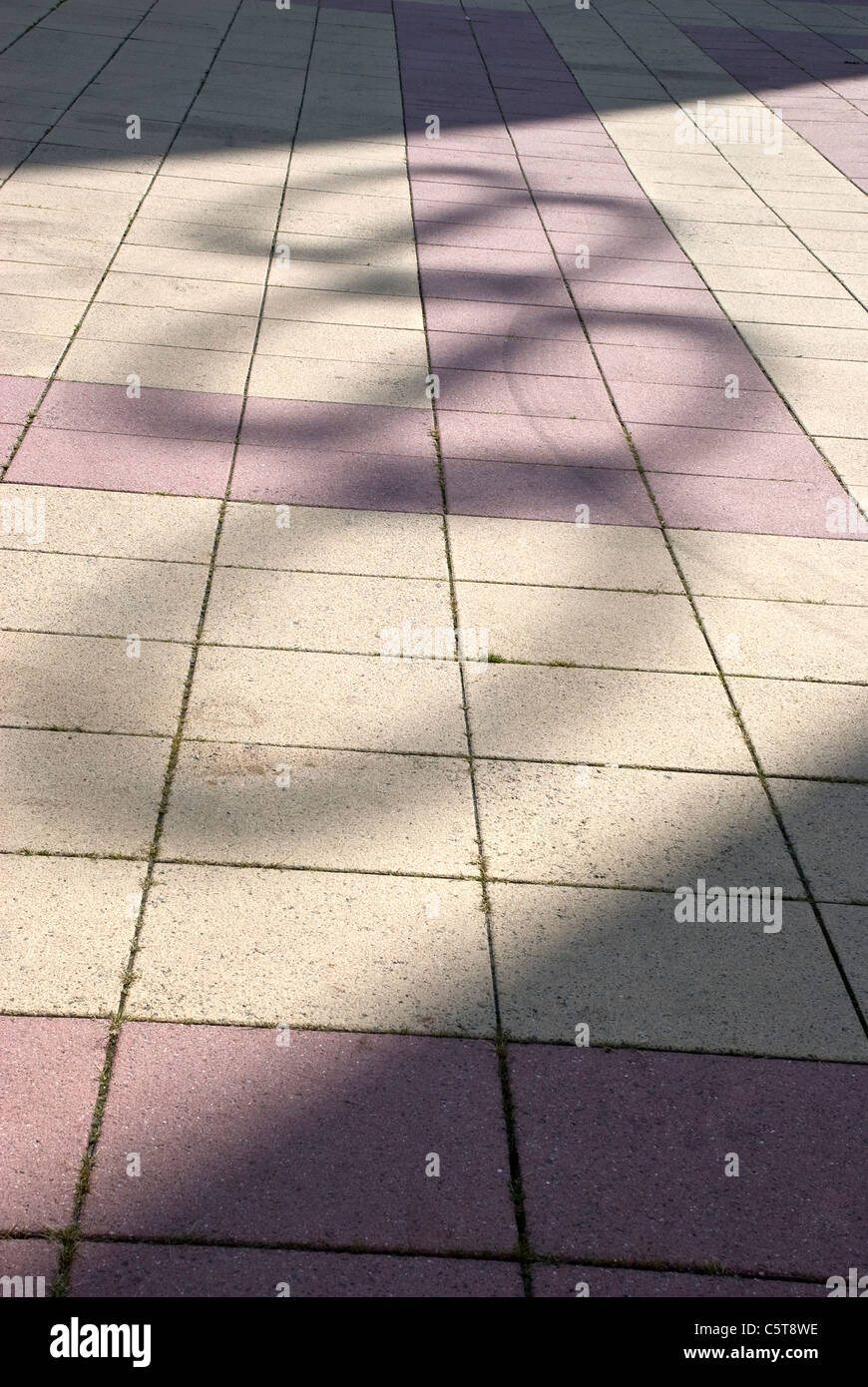 Deutschland, Berlin, Schatten der Olympischen Ringe auf dem Boden Stockfoto