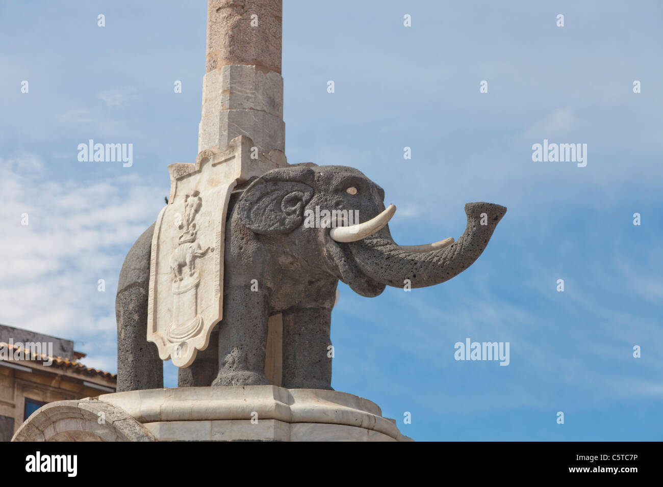 Elefant-Lava-Skulptur von Piazza Duomo-Catania-Sizilien-Italien Stockfoto