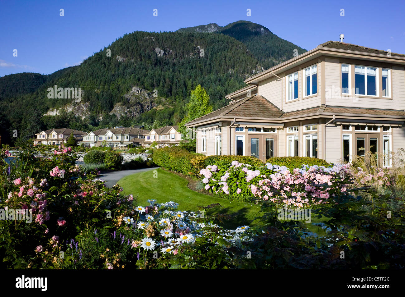 Furry Creek, kleine Gemeinde in BC Kanada. nördlich von Vancouver und südlich von Squamish, 31 Juli 2011 Stockfoto