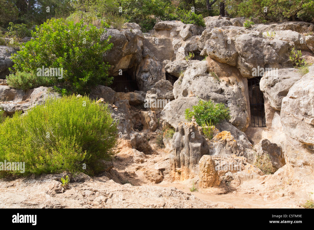 Ibiza, Balearen, Spanien - Es Cuieram punischen Tempel der Göttin Tanith und Gott Reseth-Melkor. Stockfoto