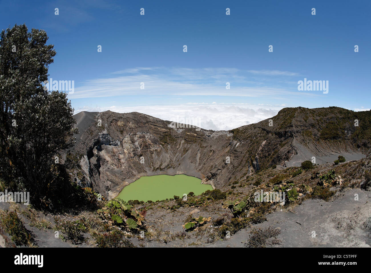 Costa Rica, Kratersee, Caldera, Blick auf Irazu Vulkan-Nationalpark Stockfoto