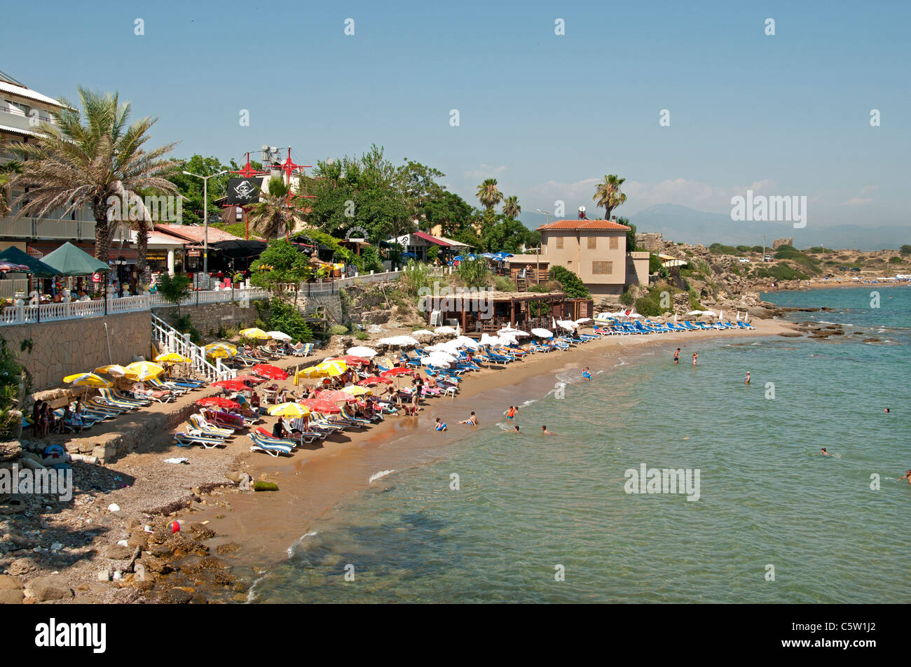 Seite Stadt Stadt Türkei Hafen Hafen Strand Meer Stockfoto