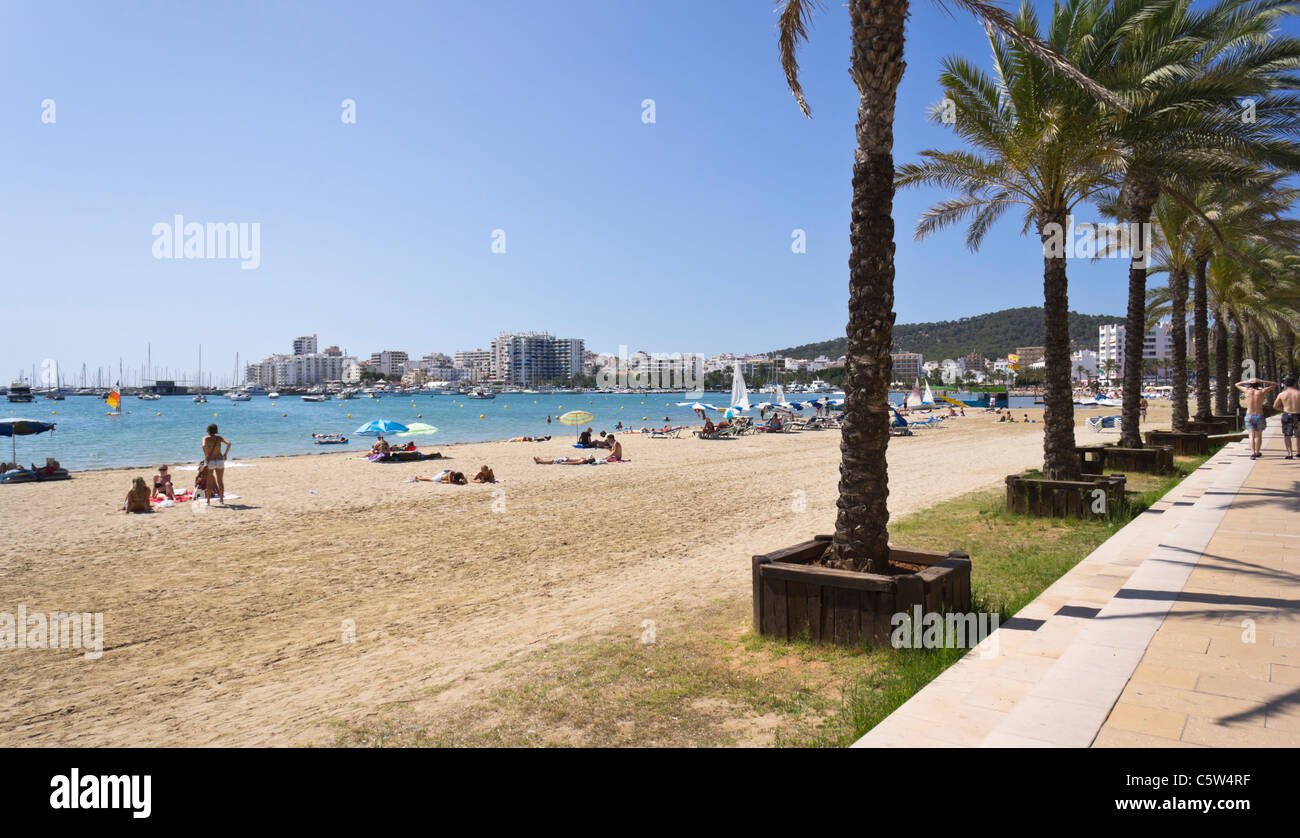 Ibiza, Balearen, Spanien - San Antonio oder Sant Antoni de Portmany. Stockfoto