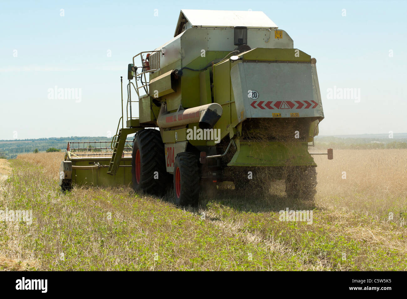 Die Ernte von Getreide Mähdrescher Stockfoto