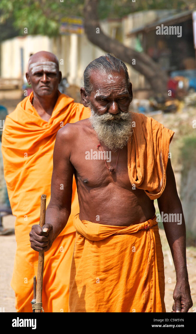 Sadhus Tiruvannamalai Tamil Nadu in Südindien Stockfoto