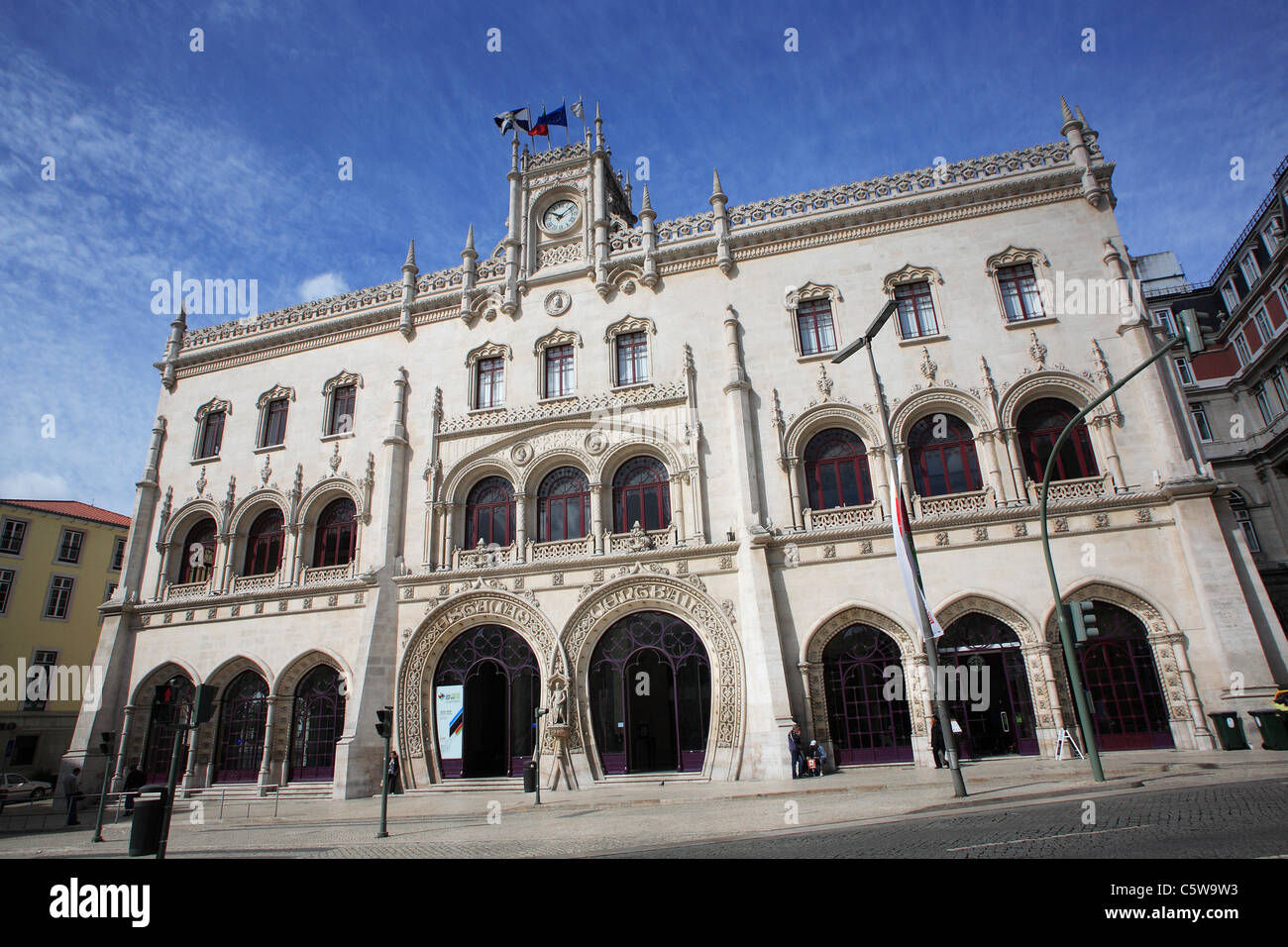 Portugal, Lissabon, Blick auf Rossio Bahnhof Stockfoto