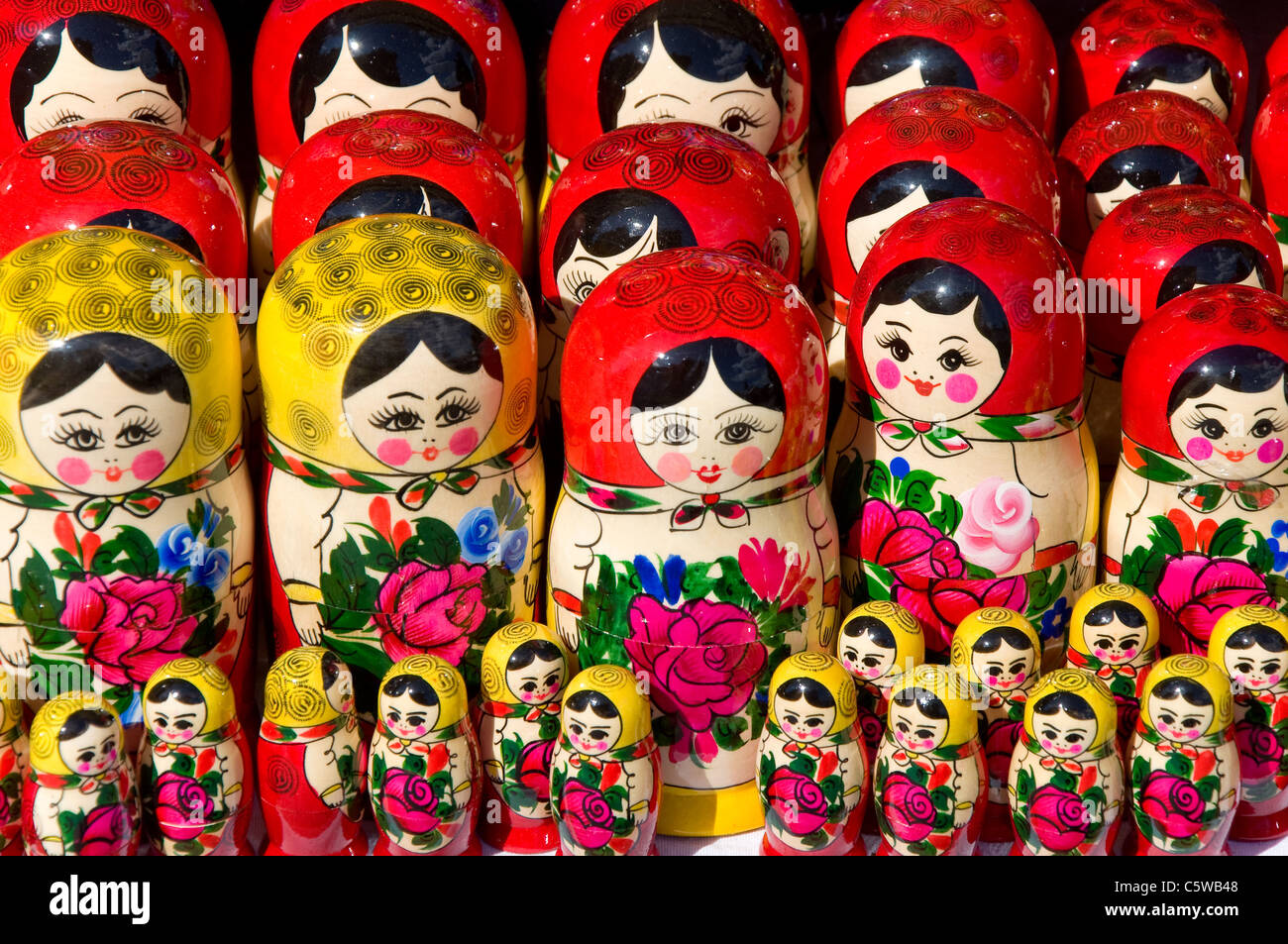 Matroschka Puppen, Moskau, Russland Stockfoto