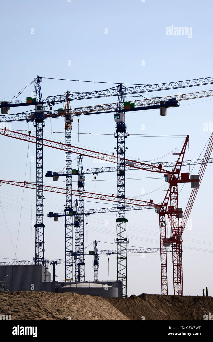 Deutschland, Hamburg, Baukräne Stockfoto