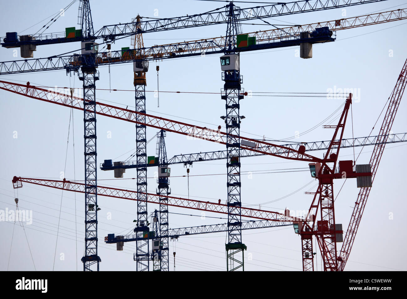 Deutschland, Hamburg, Baukräne Stockfoto