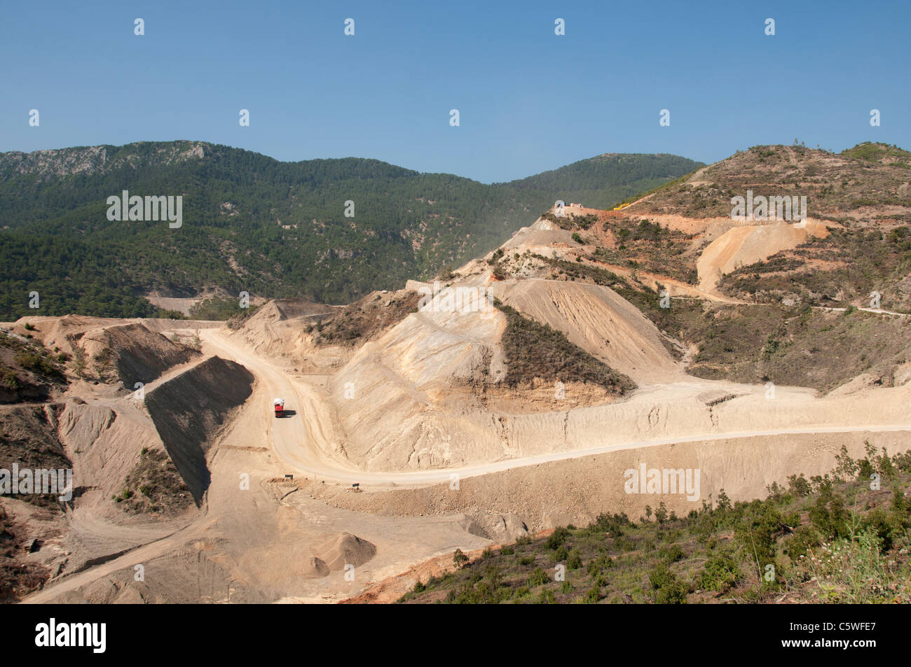 Süd Türkei türkische Bau neuer Straßen Arbeit Straßenarbeiten Stockfoto