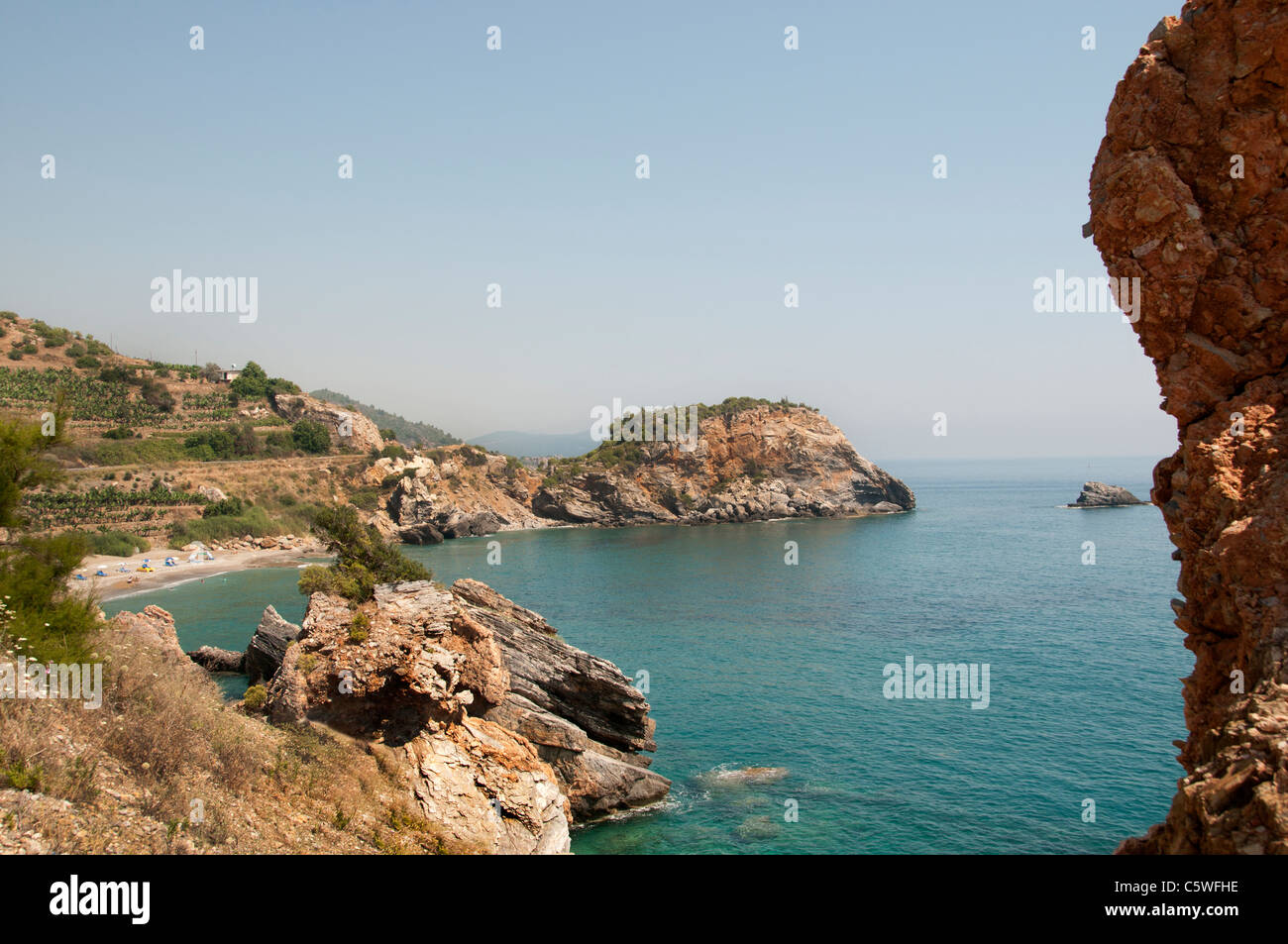 Küste Strand Meer Meer Strand Süd-Türkei zwischen Antalya Alanya Stockfoto
