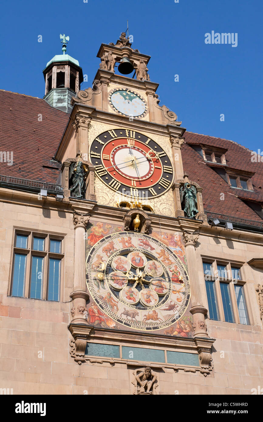 Deutschland, Baden-Württemberg, Heilbronn, Blick auf astronomische Glockenturm Stockfoto