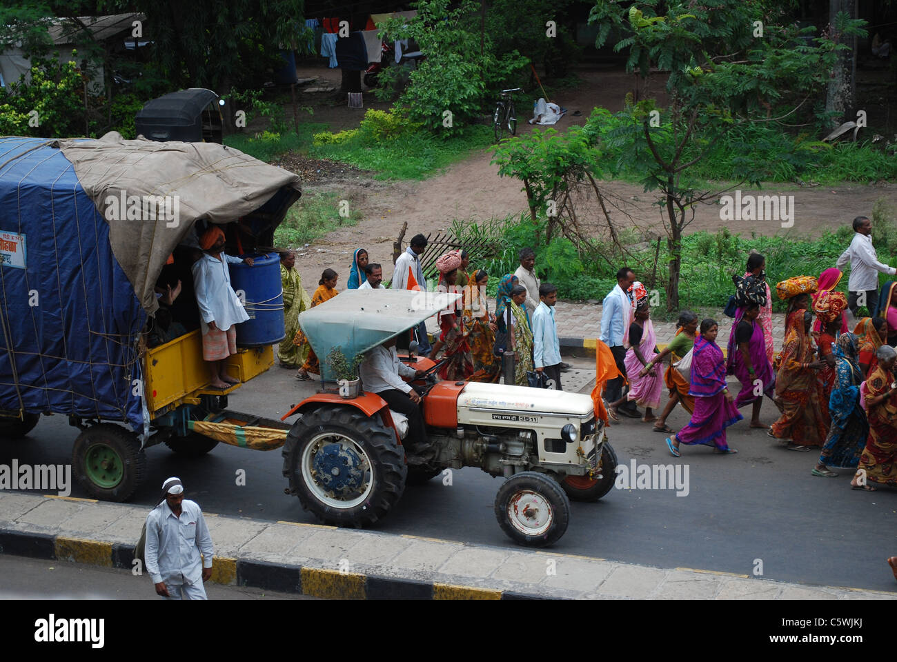 Varkari, d. h. einen Pilger Stockfoto